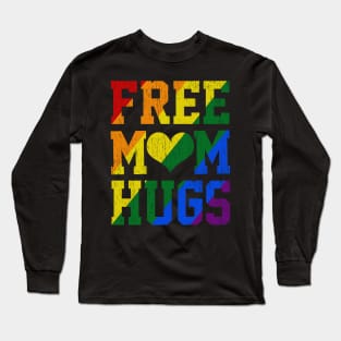 Rainbow LGBT Pride love Distressed Free mom Hugs Long Sleeve T-Shirt